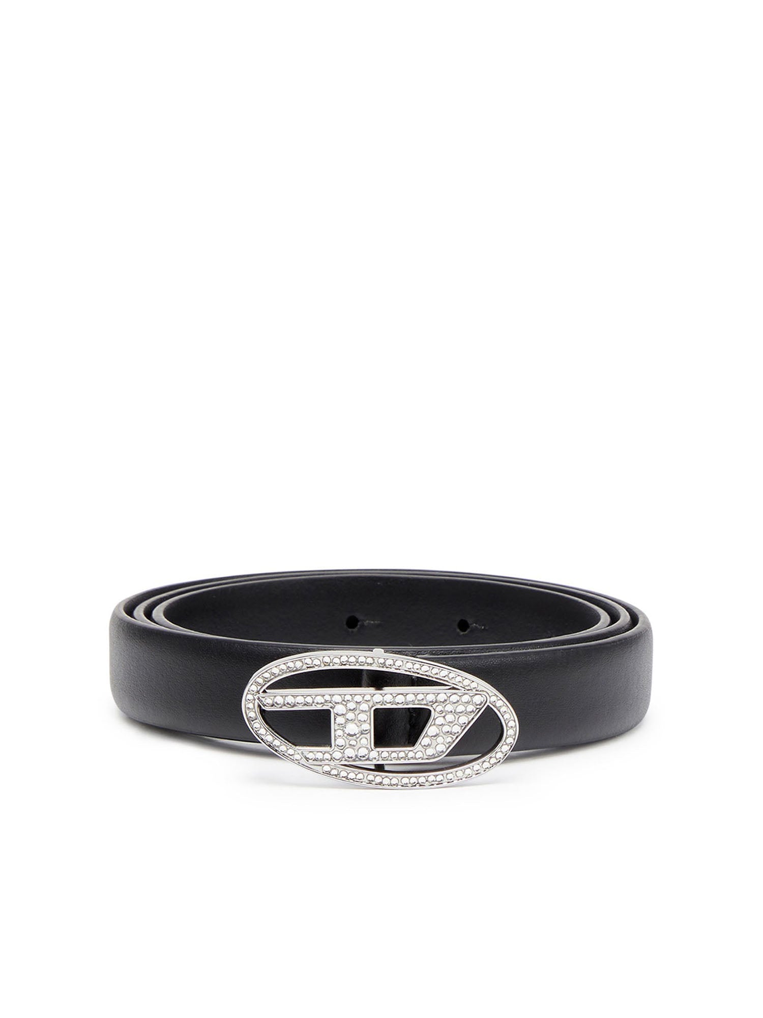 Diesel Oval D Logo B-1Dr Strass 20 Belt Nero