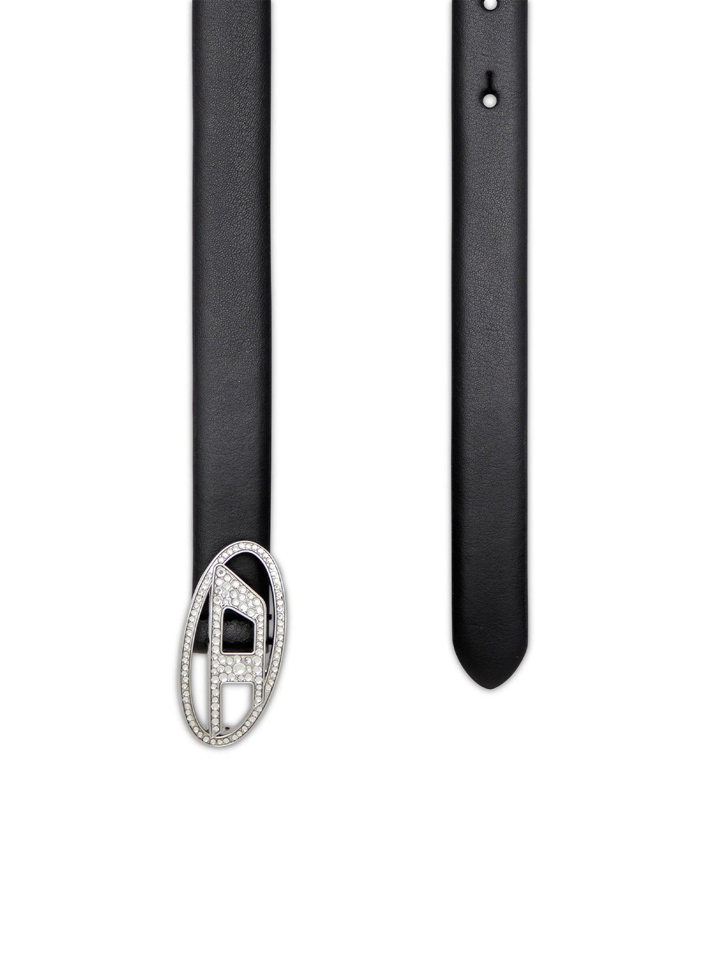 Diesel Oval D Logo B-1Dr Strass 20 Belt Nero