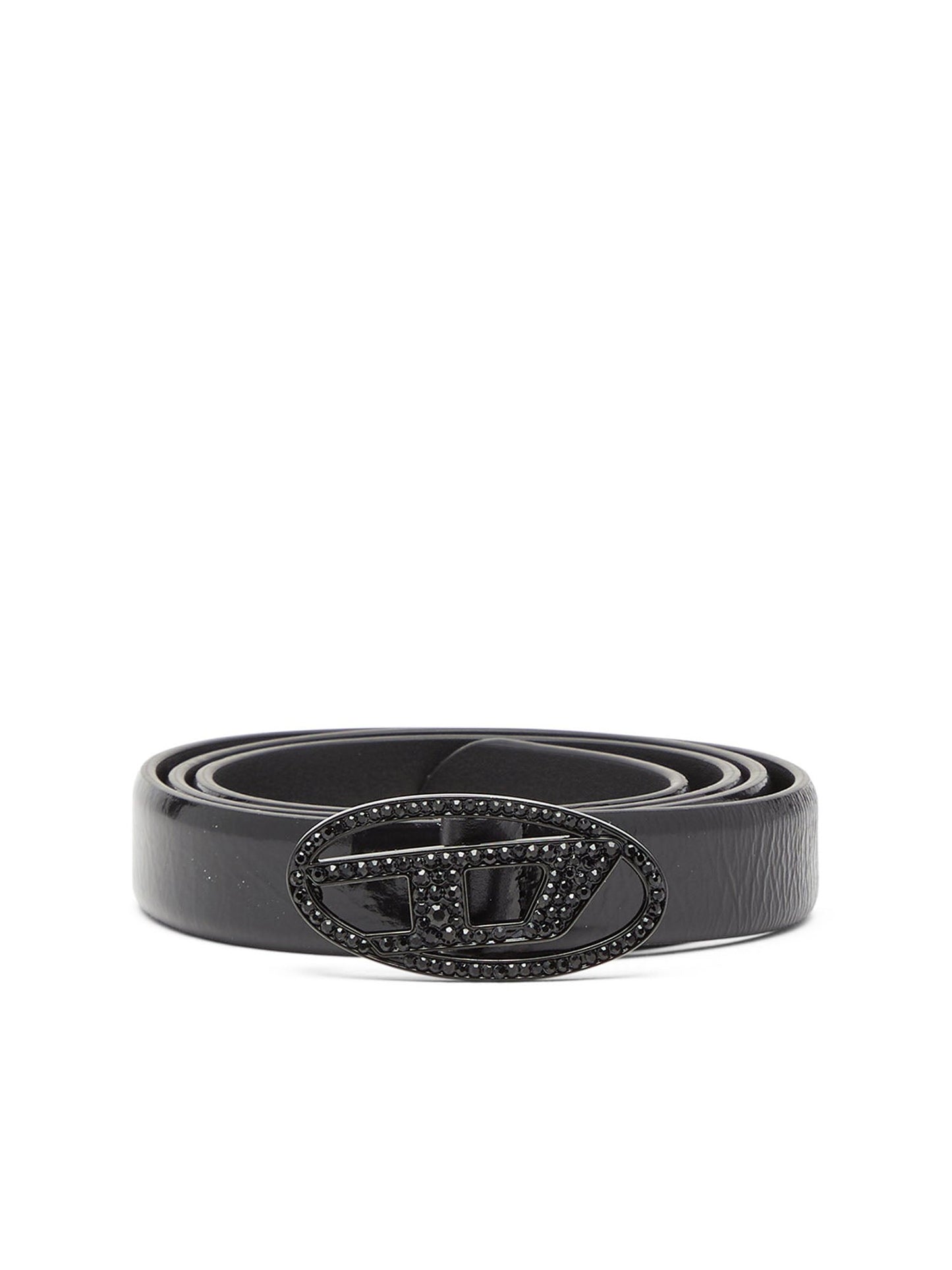 Diesel Oval D Logo B-1Dr Strass 20 Belt Nero