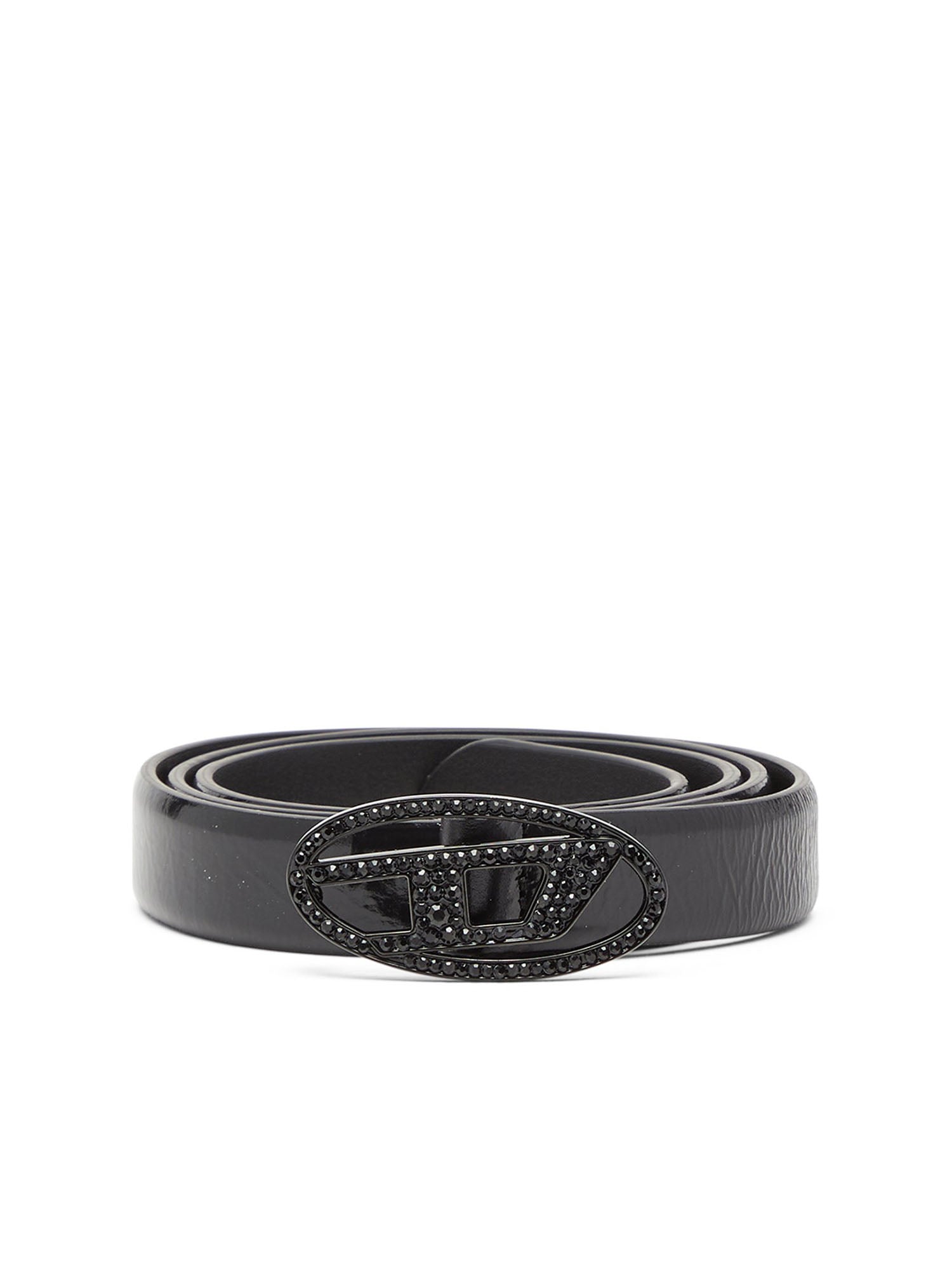 Diesel Oval D Logo B-1Dr Strass 20 Belt Nero
