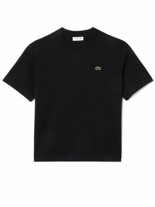 Lacoste T-shirt in morbido cotone relaxed fit Nero