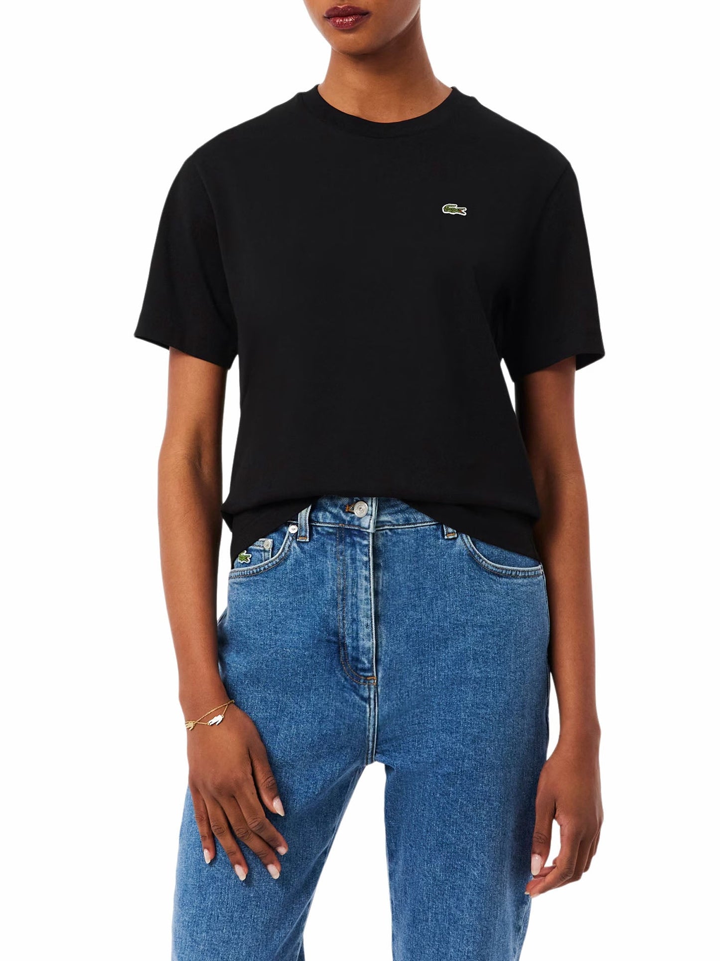 Lacoste T-shirt in morbido cotone relaxed fit Nero