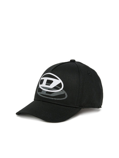 Diesel Cappellino da baseball con logo in ombra Kids Nero