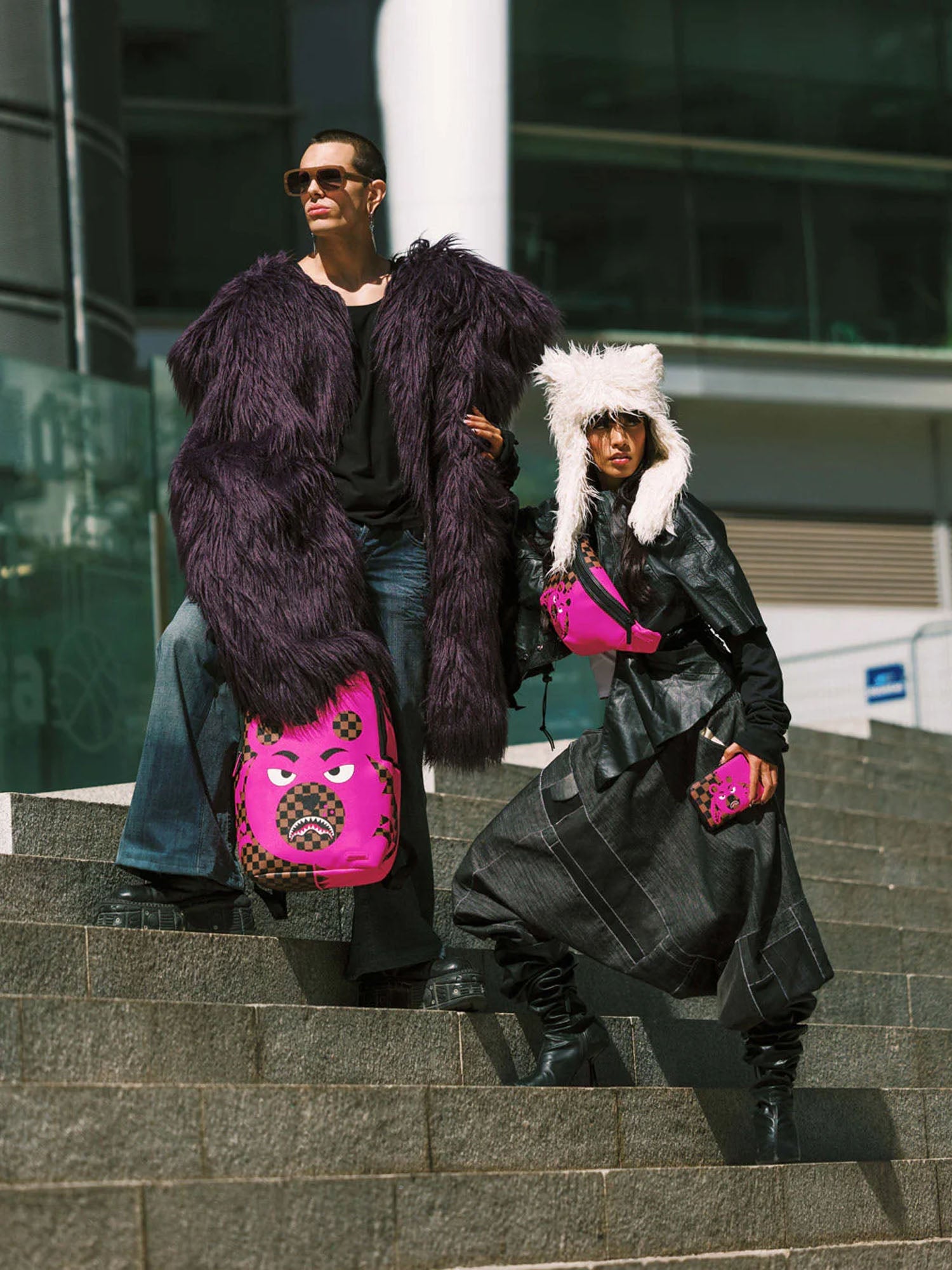 Sprayground Pink Bear Shark Backpack Rosa