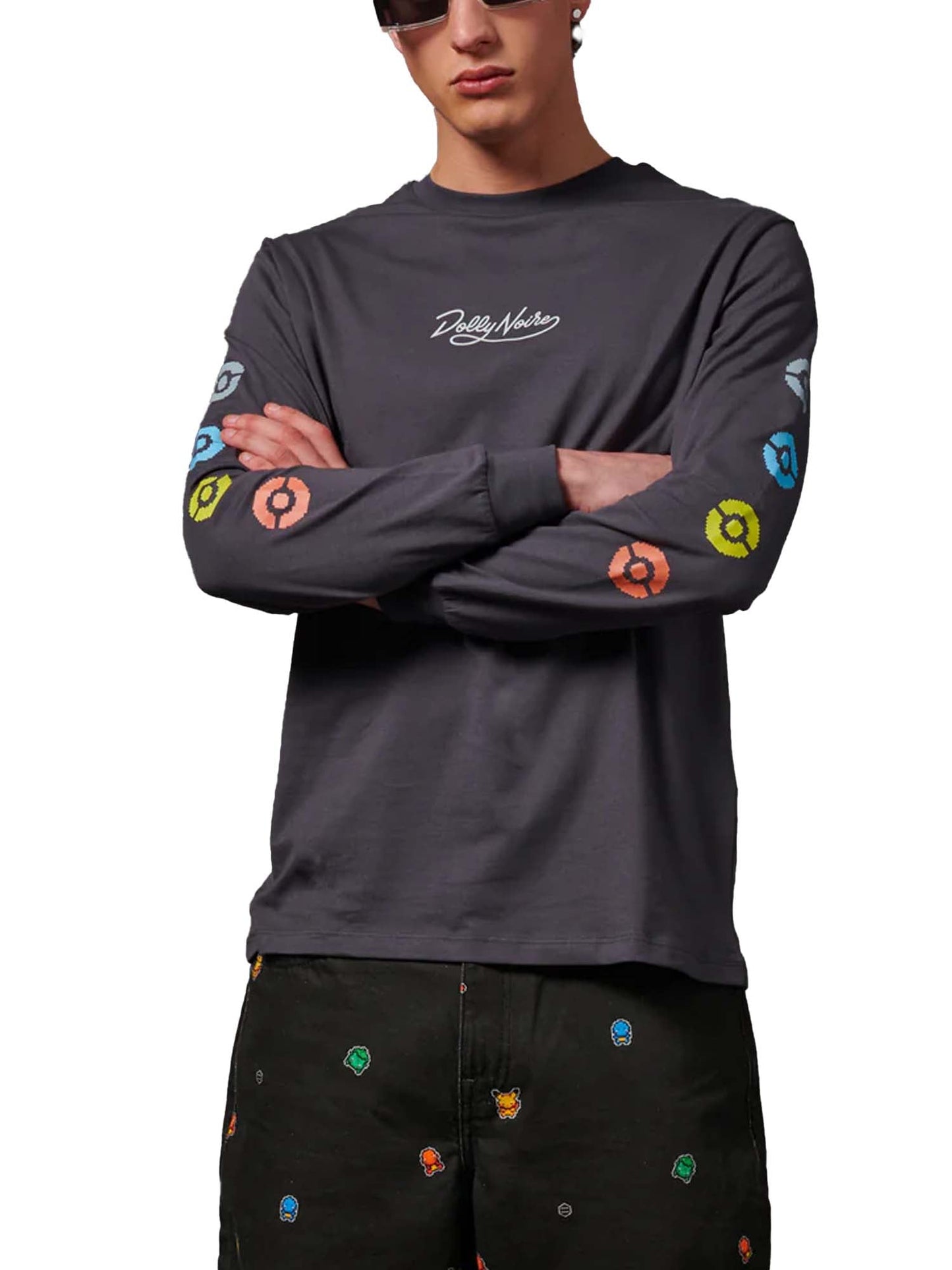 Dolly Noire Eevee Evolution Long Sleeves Tee Grigio