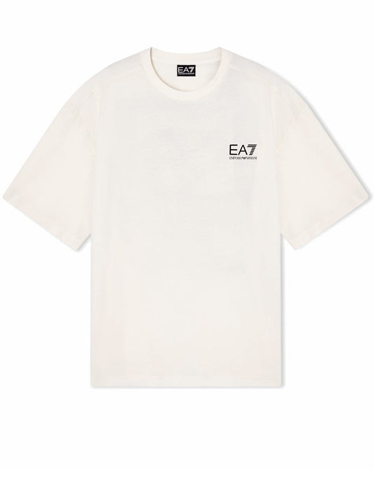 Ea7 Jersey T-shirt con Logo Nero