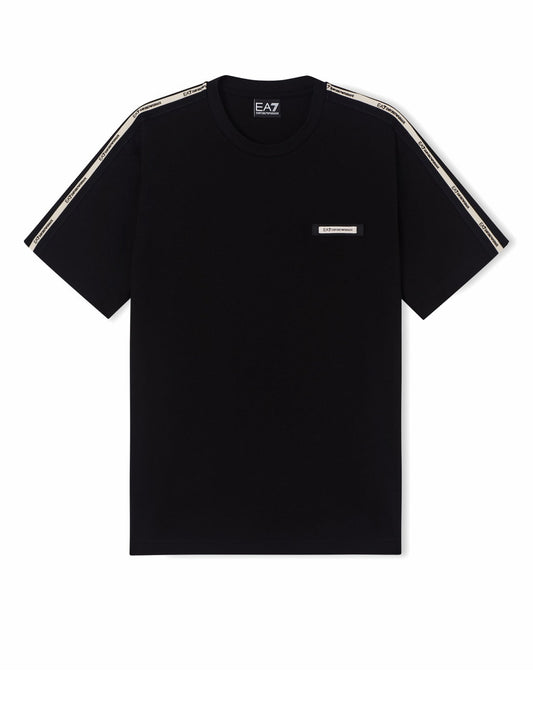 Ea7 T-shirt girocollo in cotone Nero