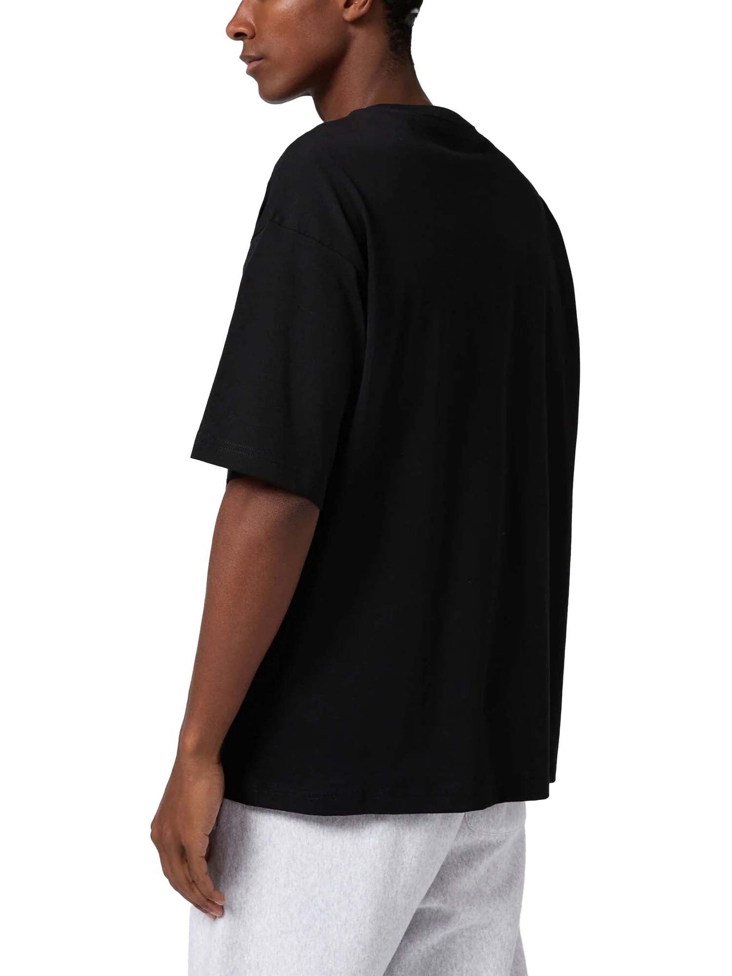 Champion T-shirt Uomo in Jersey di Cotone Pesante Nero