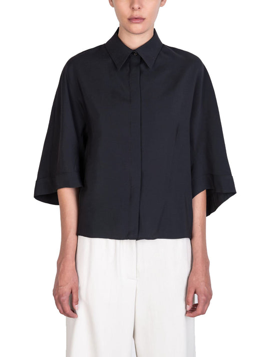 Alysi Camicia Peach Touch con manica 3/4 Nero