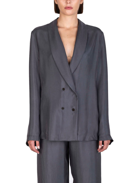 Alysi Blazer in twill enzimato scivolato Grigio