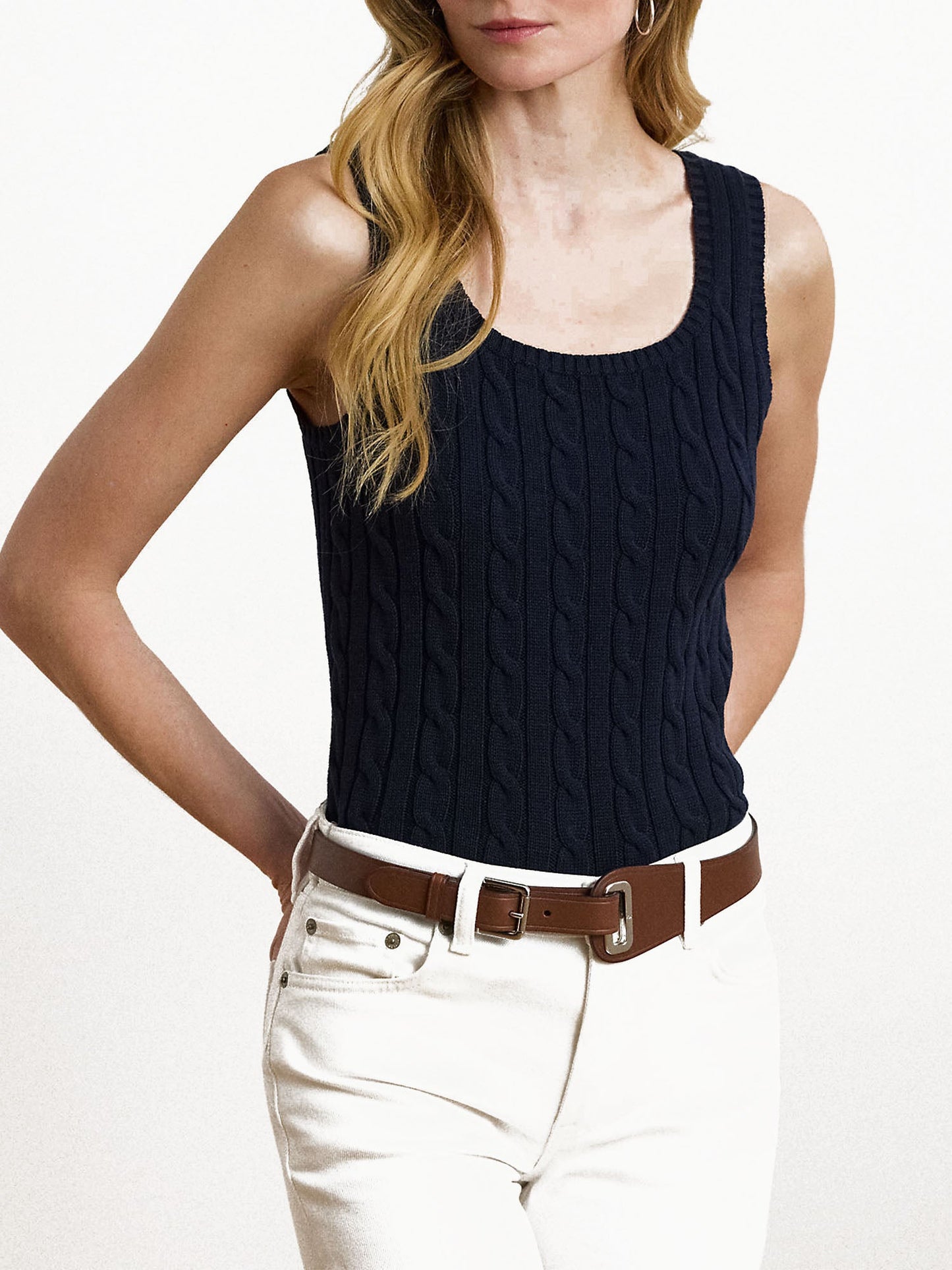 Lauren Ralph Lauren Malgione Cable Sleevlees Blu