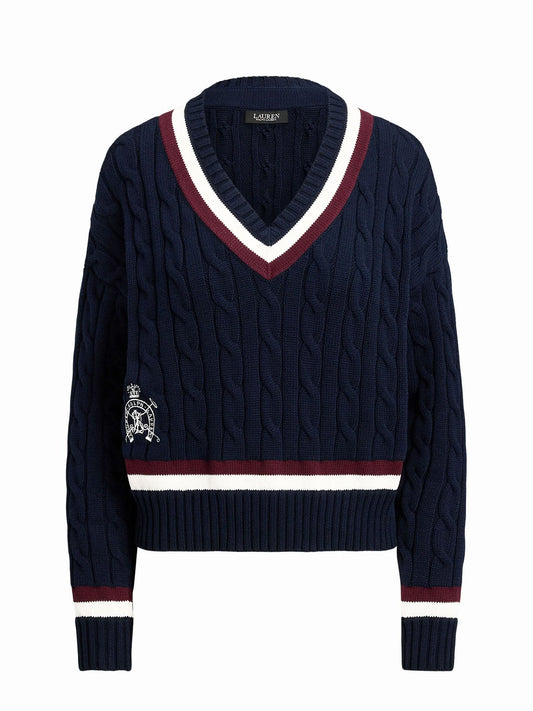 Lauren Ralph Lauren Maglione cricket in cotone Blu