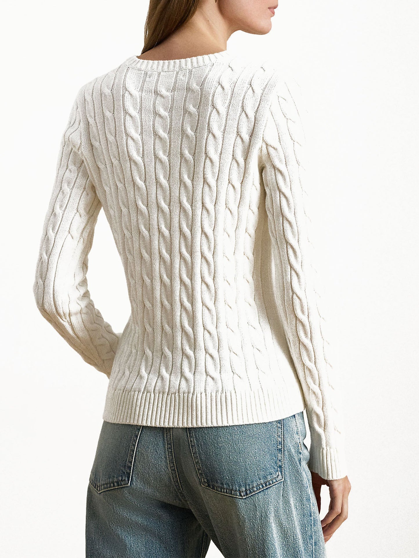 Lauren Ralph Lauren Maglione lavorato a trecce Bianco