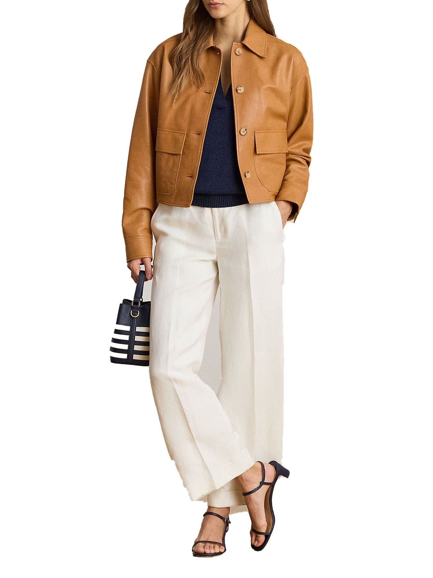 Lauren Ralph Lauren Pantaloni Sendon Cropped Bianco