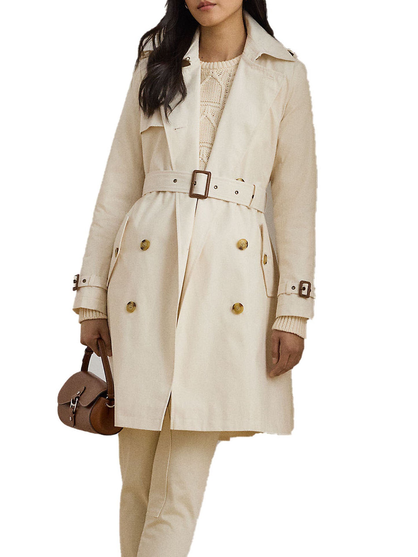 Lauren Ralph Lauren Trench doppiopetto Lined Coat Bianco