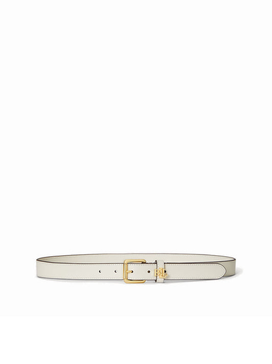 Lauren Ralph Lauren Cintura Kepper Leather Bianco