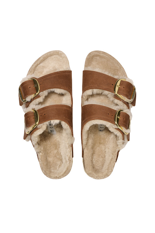 Birkenstock Arizona Big Buckle Shearling (Pelle oliata) Marrone