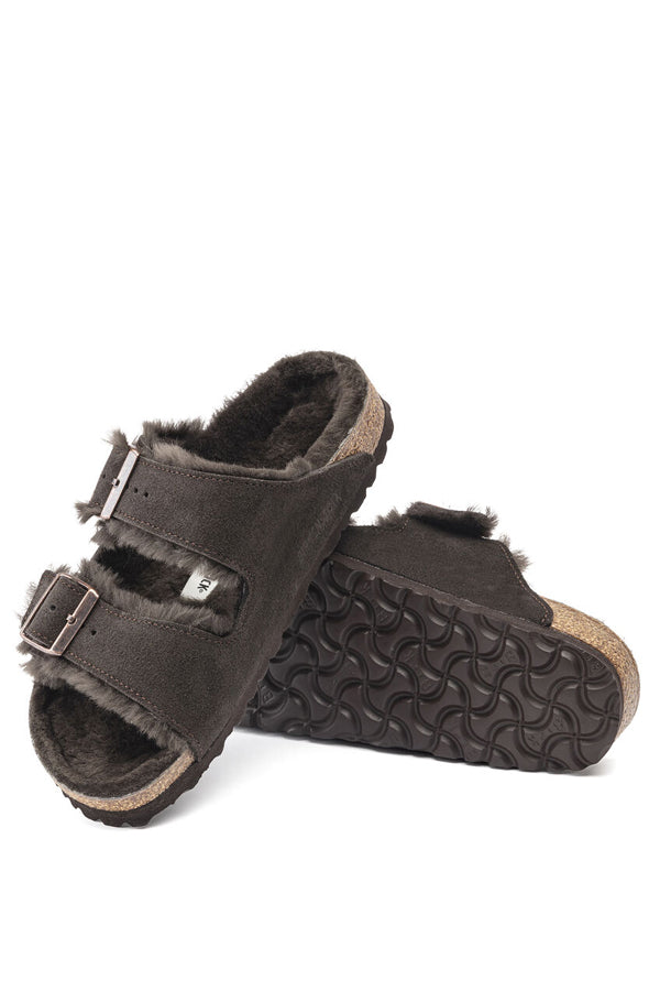 Birkenstock Arizona Pelliccia di Agnello Marrone