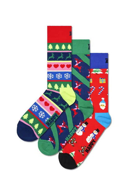 Happy Socks Set regalo da 3 calzini maglione natalizi Multicolore