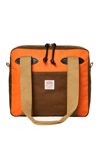 Filson Borsa Tin Cloth Tote con zip Marrone