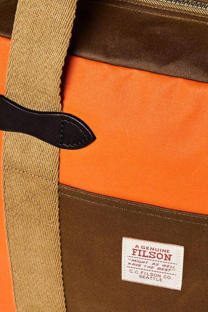Filson Borsa Tin Cloth Tote con zip Marrone
