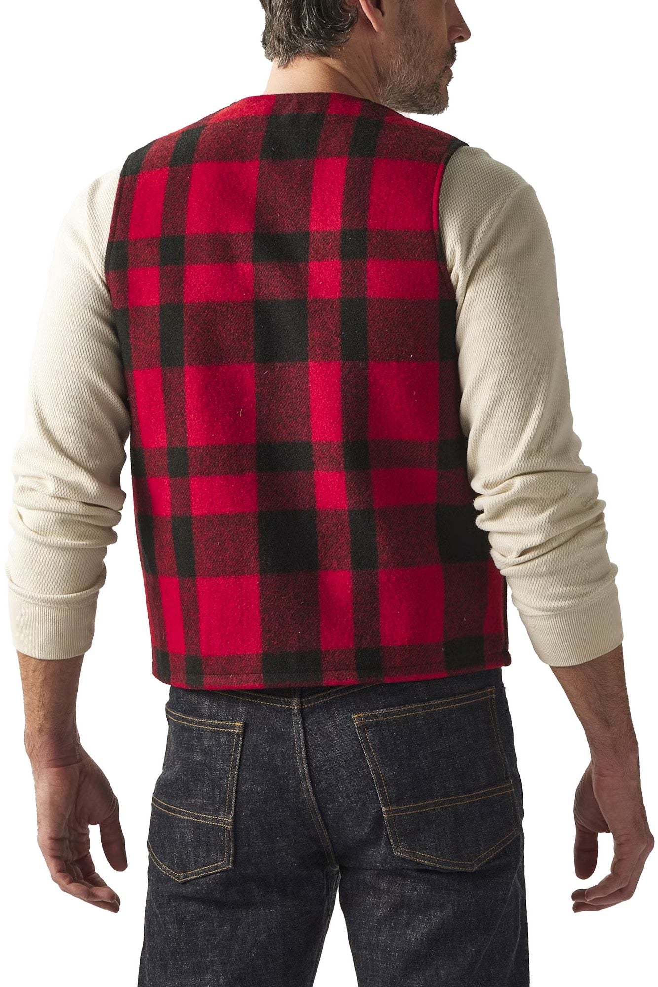 Filson Gilet Mackinaw Wool Rosso