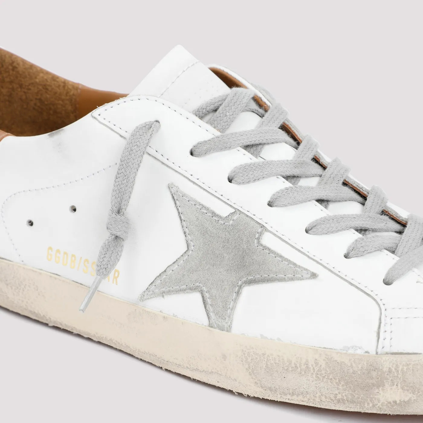 Bianco Vacchetta Toppa in pelle scamosciata Grigio